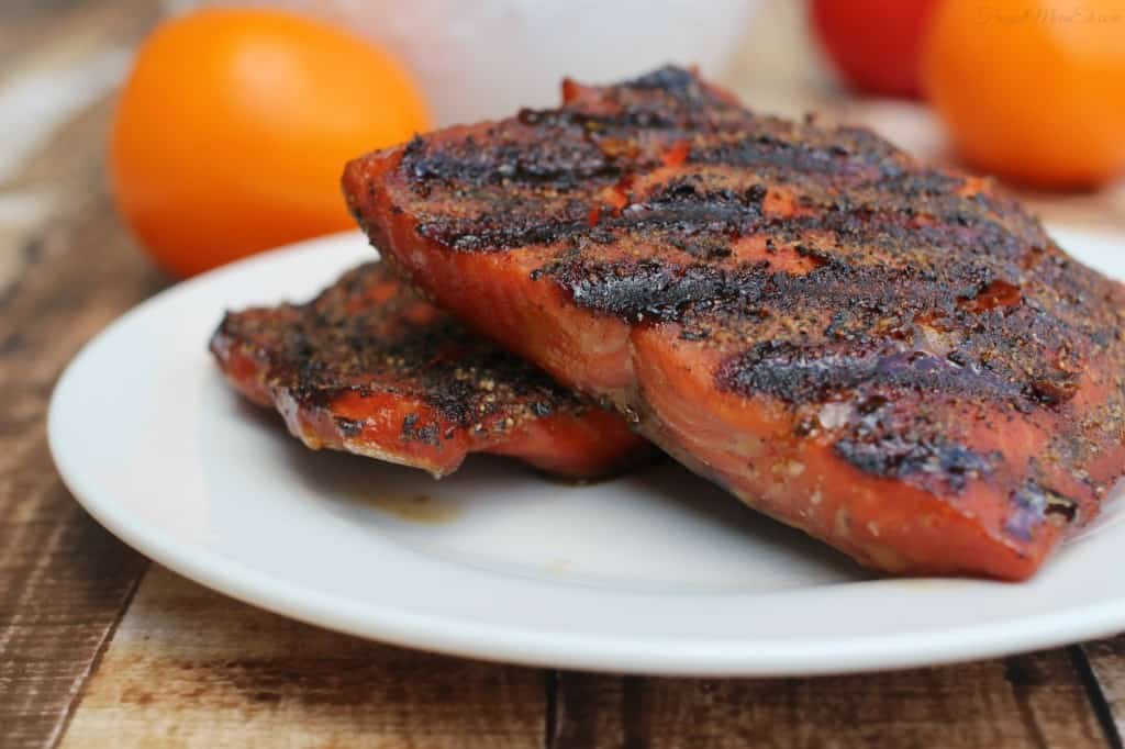pepper crusted maple glazed salmon